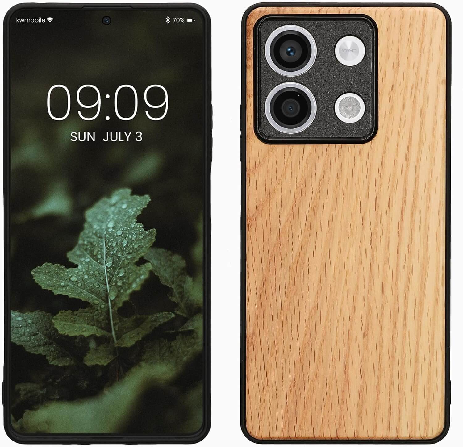 KW Xiaomi Redmi Note 13 5G Θήκη από Φυσικό Ξύλο - Light Brown