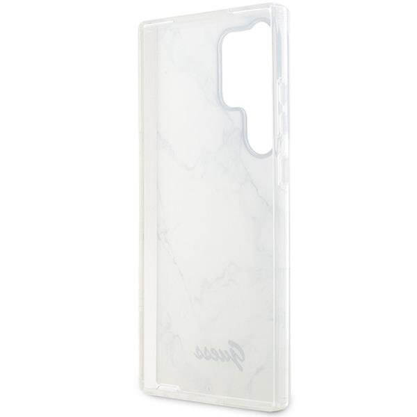 Guess Samsung Galaxy S23 Ultra - Marble Collection Σκληρή Θήκη με Πλαίσιο Σιλικόνης - White - GUHCS23LPCUMAH