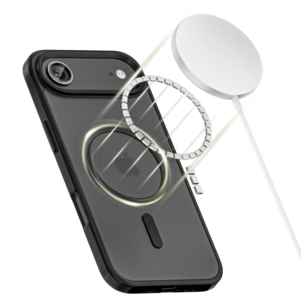 Tech-Protect iPhone Air MagMat - Σκληρή Θήκη με Πλαίσιο Σιλικόνης και MagSafe - Matte Black / Ημιδιάφανη
