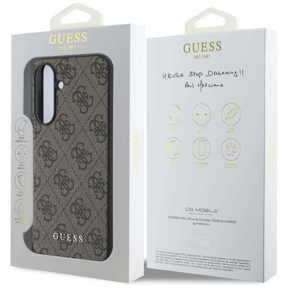 Guess Samsung Galaxy A36 5G - 4G Charms Collection - Θήκη με Επένδυση Συνθετικού Δέρματος - Brown - GUHCSA36GF4GBR
