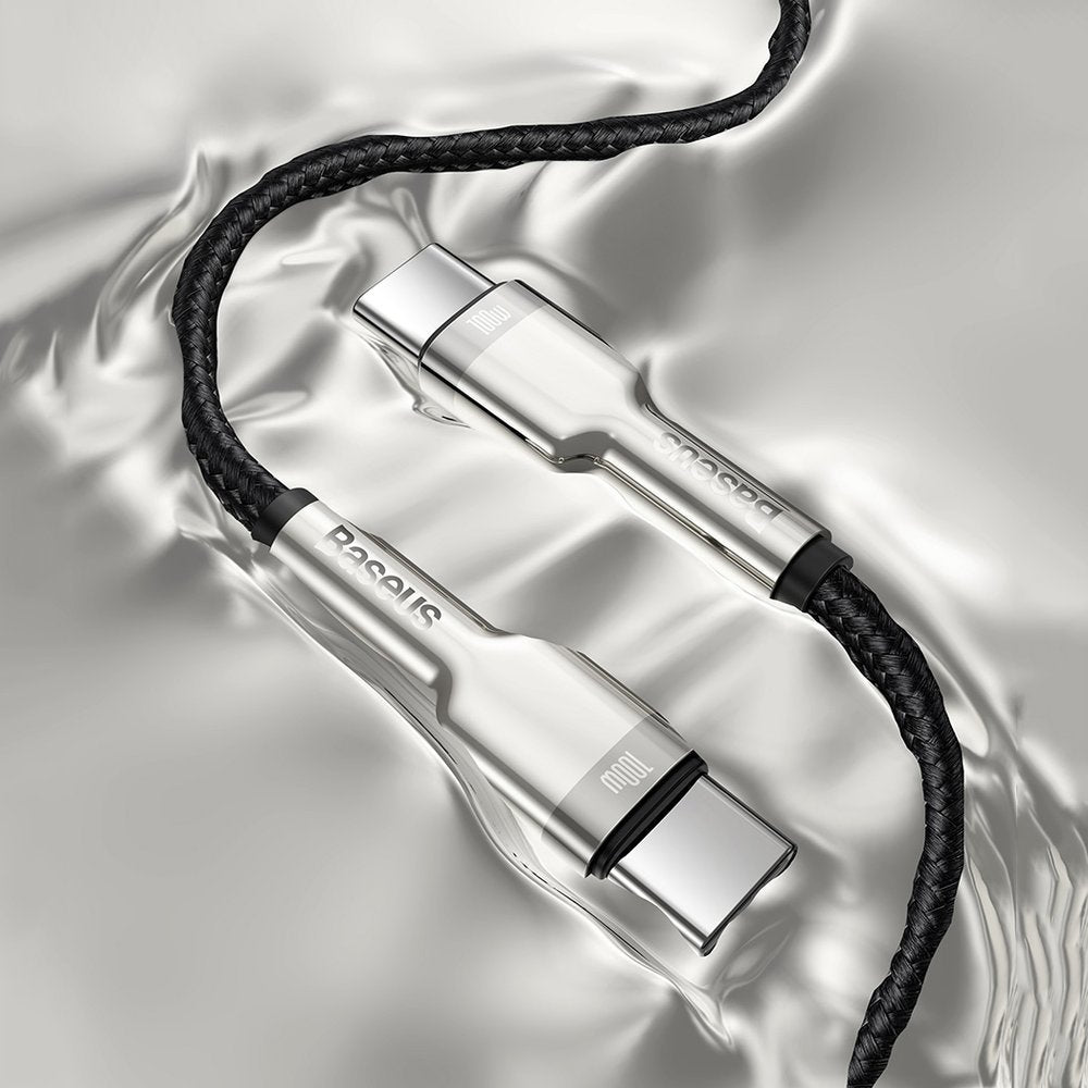 Baseus Cafule Series Metal Cable Type-C 5A PD 100W - Καλώδιο Γρήγορης Φόρτισης Type-C to Type-C 1M - Black - CATJK-C01
