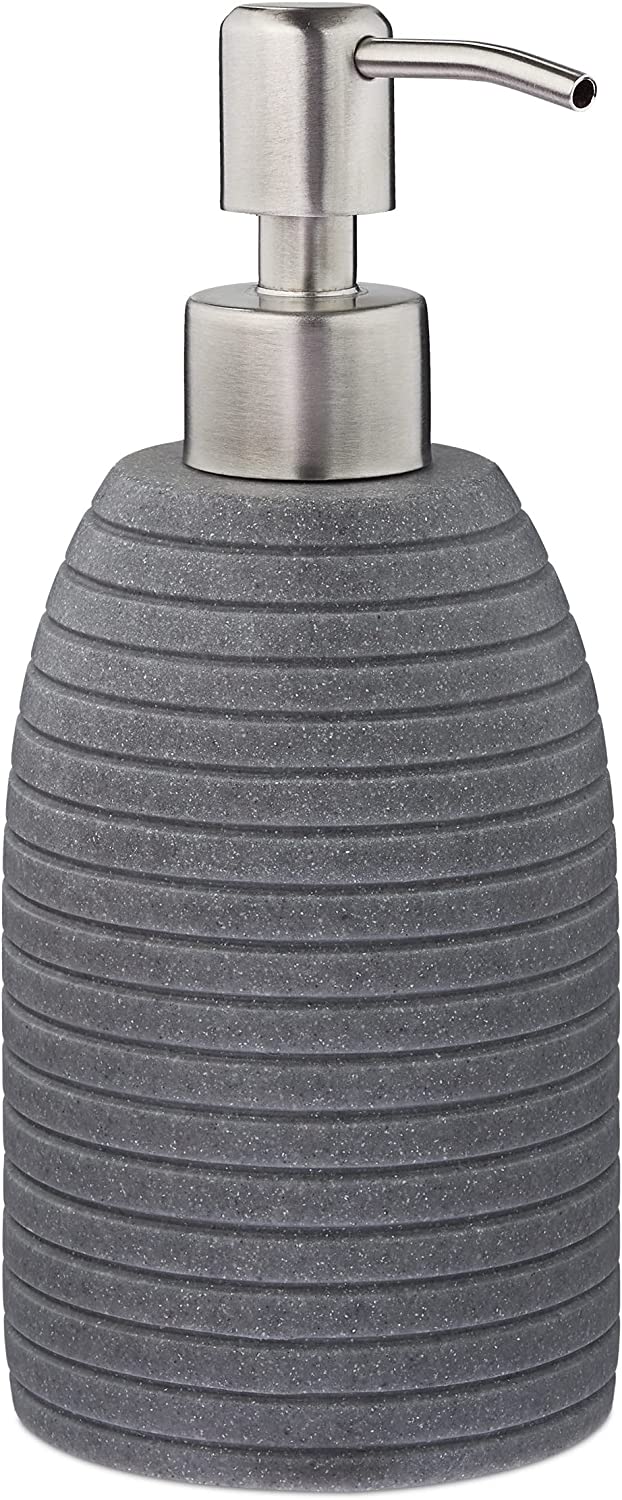 Relaxdays Σαπουνοθήκη Dispenser από Πολυρεσίνη - Grey - 4052025908799