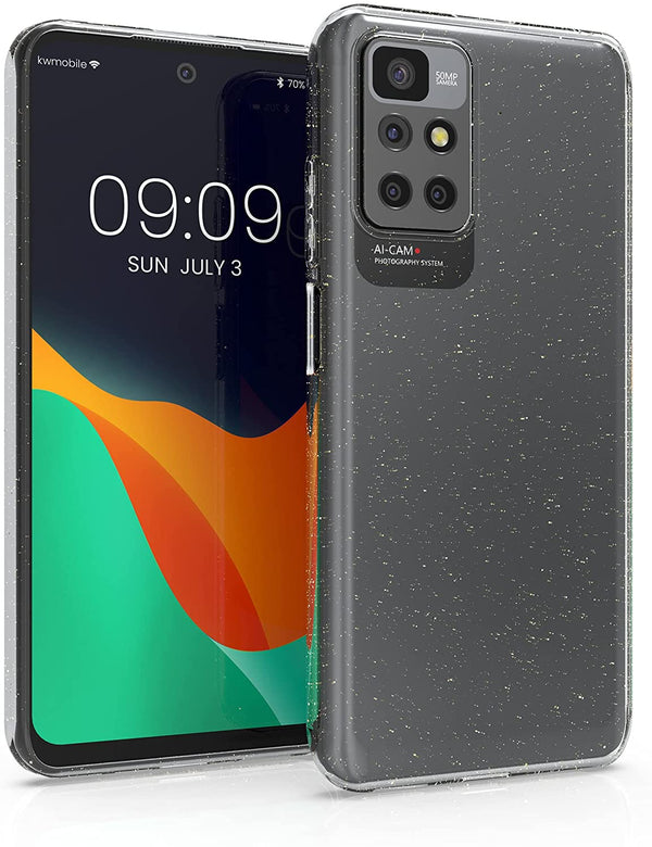 KW Xiaomi Redmi 10 Θήκη Σιλικόνης TPU Design Glitter Uniform - Διάφανη / Silver - 56839.01