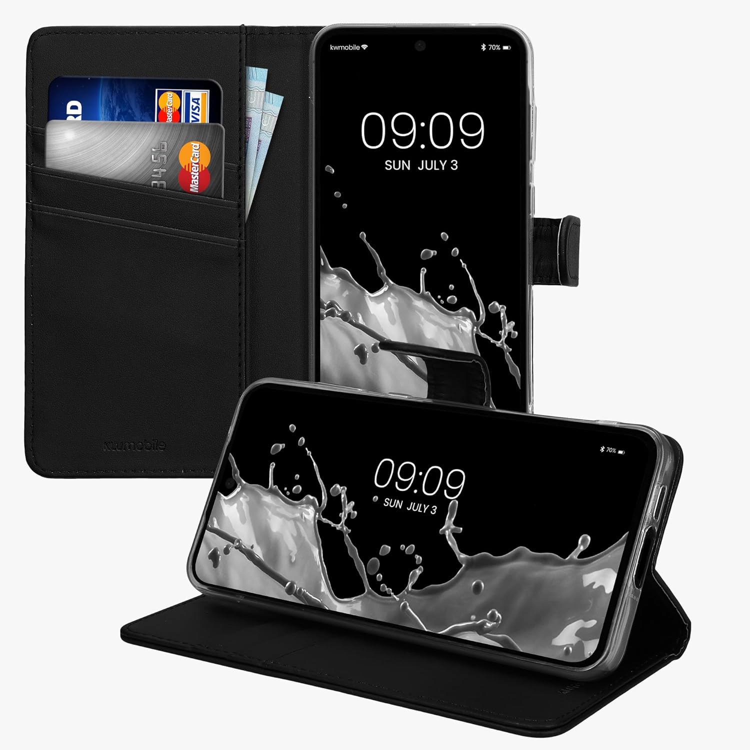 KW Samsung Galaxy A55 5G Θήκη Πορτοφόλι Stand - Black