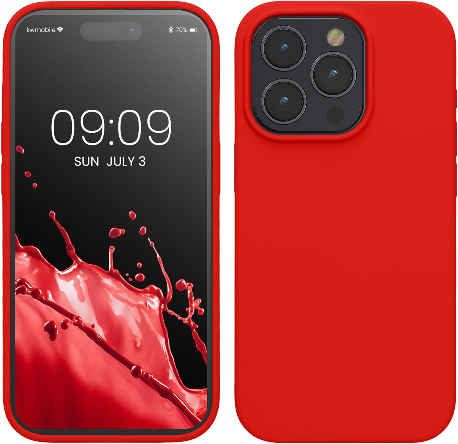 KW iPhone 15 Pro Θήκη Σιλικόνης Rubberized TPU - Red