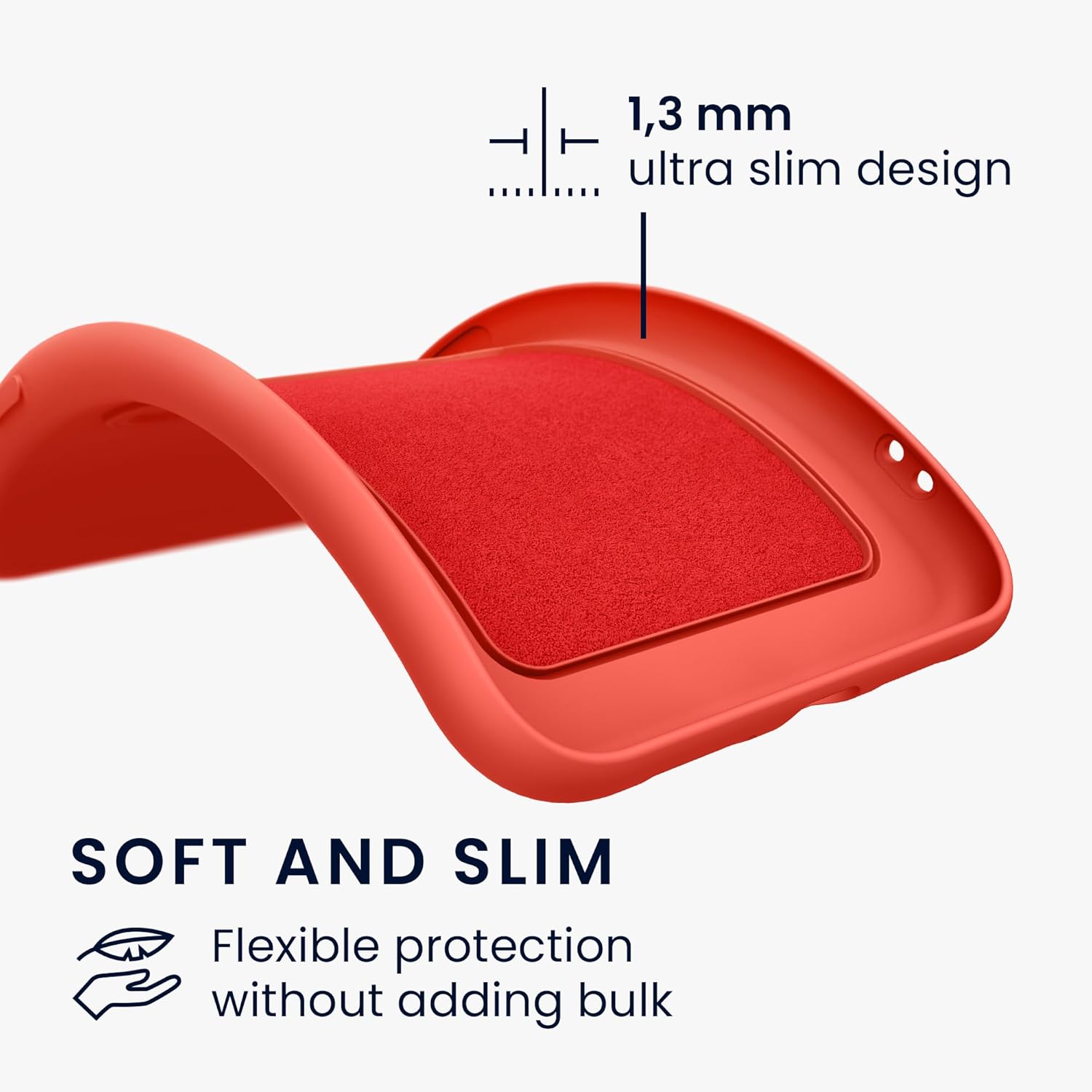 KW iPhone 15 Pro Θήκη Σιλικόνης TPU με Υποδοχή για Κάρτα - Coral