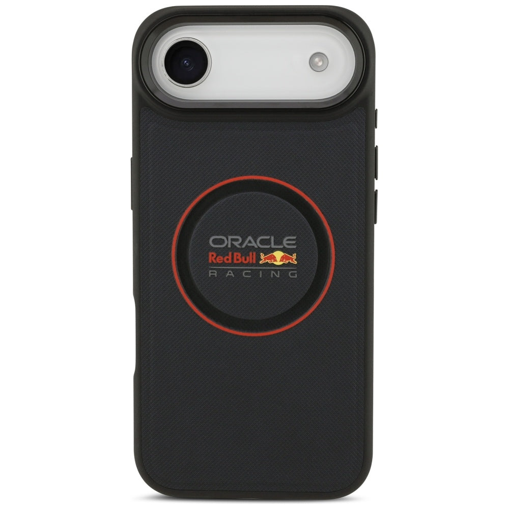 Red Bull iPhone Air - Meshed Red Ring and Metal Buttons MagSafe - Σκληρή Θήκη με Επένδυση Οικολογικού Δέρματος - Navy - RBHMP17M24PUILVR