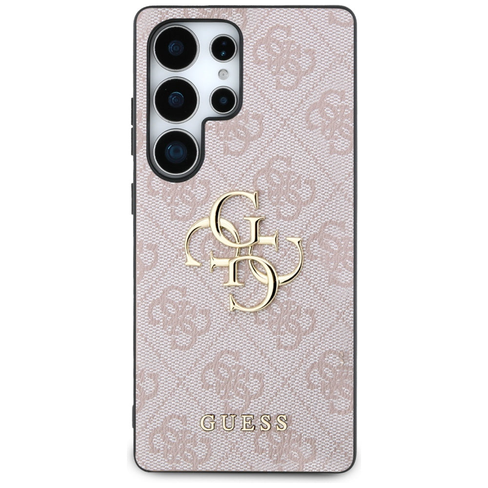 Guess Samsung Galaxy S25 Ultra - 4G Big Metal Logo - Θήκη με Επένδυση Συνθετικού Δέρματος - Pink - GUHCS25L4GMGPI