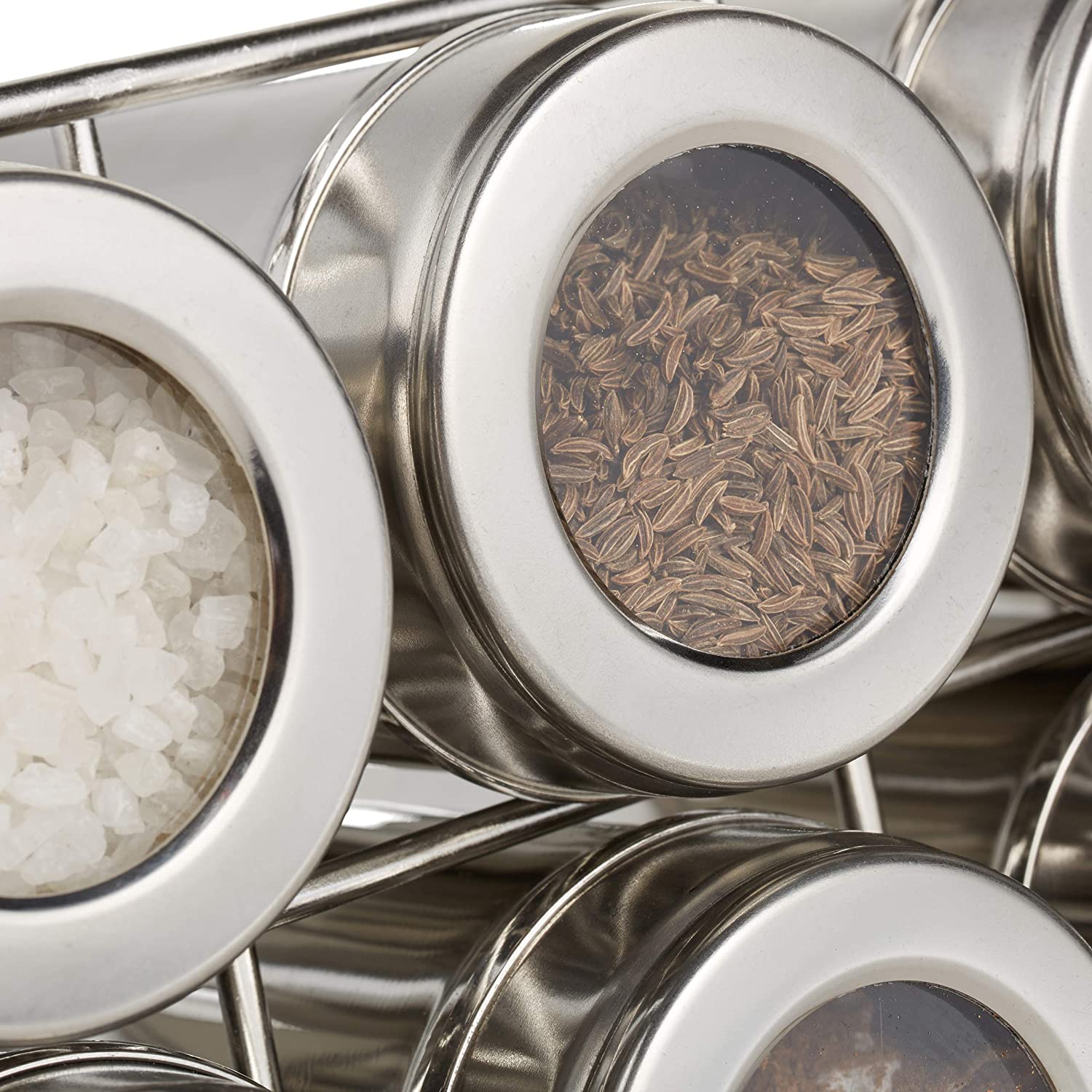 Relaxdays Βάση Μπαχαρικών από Ανοξείδωτο Ατσάλι με 8 Δοχεία - Silver - 4052025247263Κατασκευασμένο από ανοξείδωτο ατσάλι και ακρυλικό