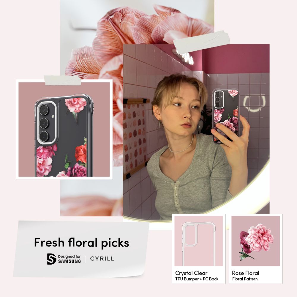 Spigen Cyrill Samsung Galaxy S23 FE Cecile Σκληρή Θήκη με Πλαίσιο Σιλικόνης - Rose Floral