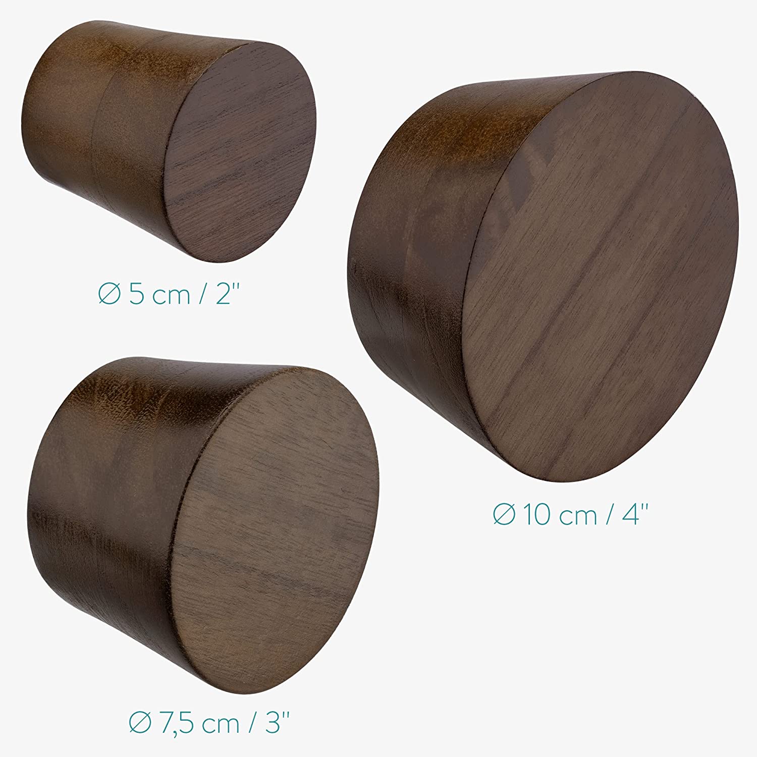 Navaris Σετ με 3 Ξύλινες Κρεμάστρες Τοίχου - Brown - 55778.01