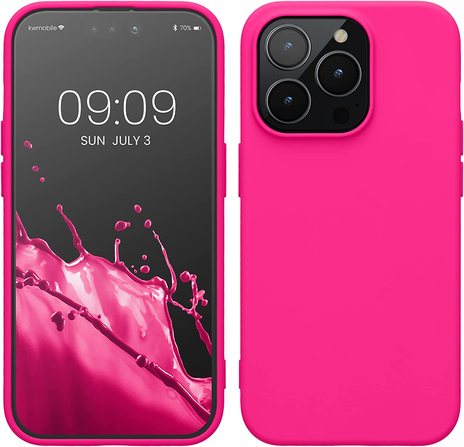 KW iPhone 14 Pro Θήκη Σιλικόνης Rubberized TPU - Neon Pink - 59081.77