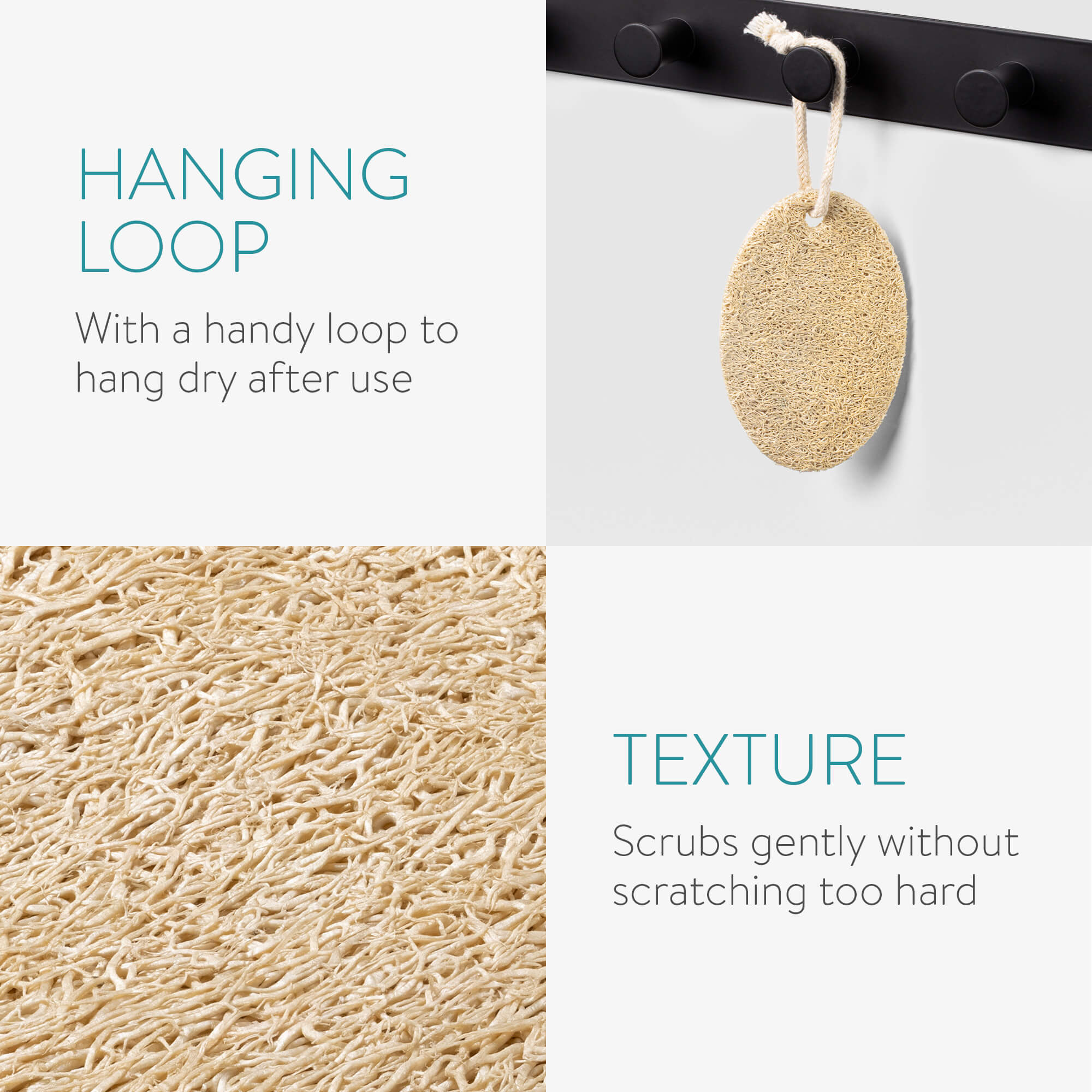 Navaris Σετ με 6 Σφουγγάρια Λούφας - Beige - 54522.01