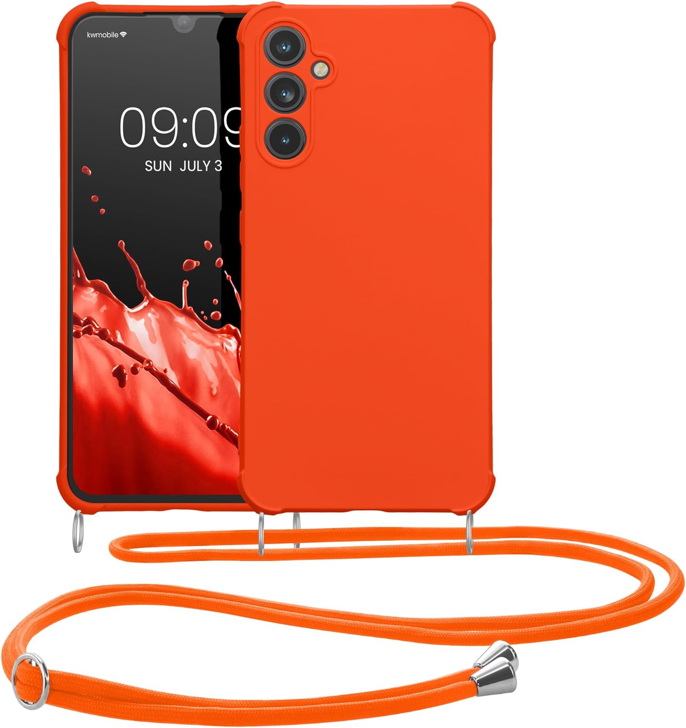 KW Samsung Galaxy A34 5G Θήκη Σιλικόνης TPU με Λουράκι - Fruity Orange - ‎60820.150