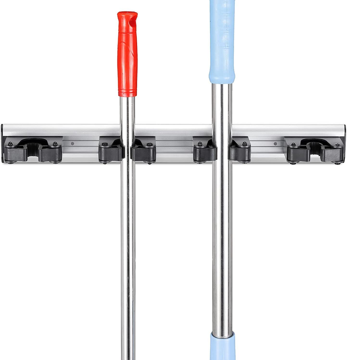 Navaris Βάση Τοίχου από Αλουμίνιο για Σκουπόξυλα και Εργαλεία Κήπου - Silver - 53905.01