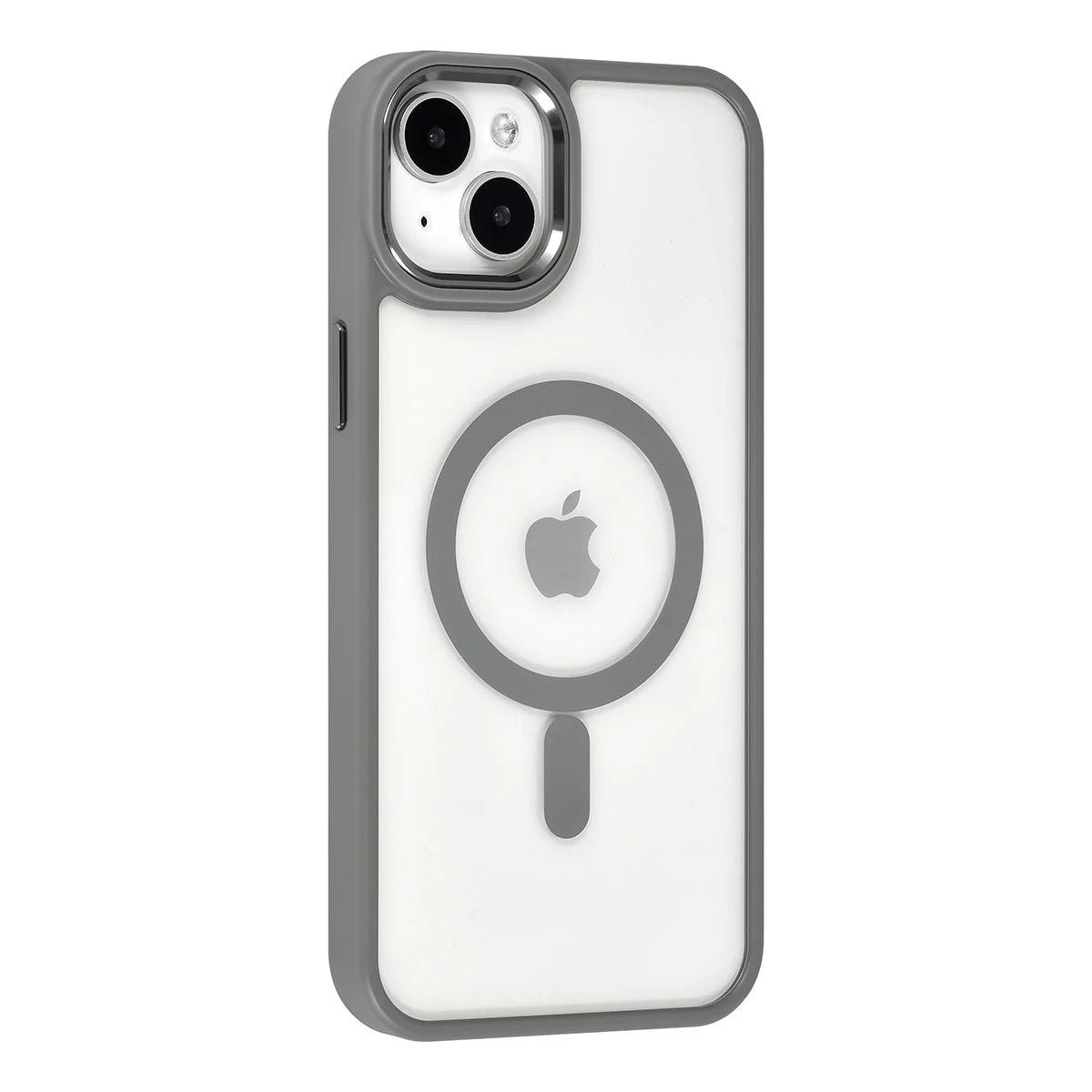 Tuniq iPhone 15 Plus / 14 Plus - MagSafe Σκληρή Θήκη με Πλαίσιο Σιλικόνης - Γκρι Ματ / Διάφανη