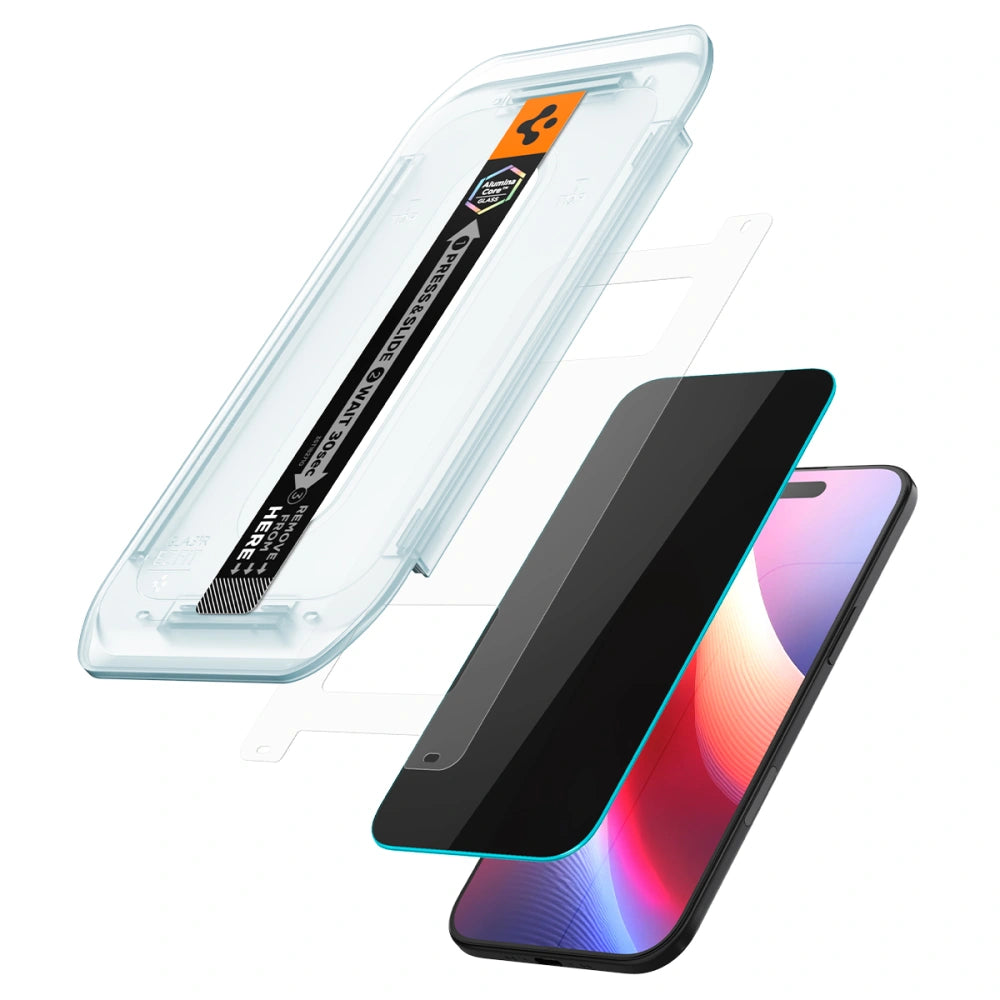 Spigen iPhone Air - Glas.TR EZ Fit - Privacy Αντιχαρακτικό Γυαλί Οθόνης - 2 Τεμάχια - Privacy - AGL09862