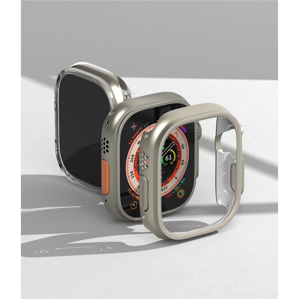 Ringke Θήκη Apple Watch Ultra (1/2/3) - 49mm Slim - 2 Τεμάχια - Διάφανο - Titanium Grey