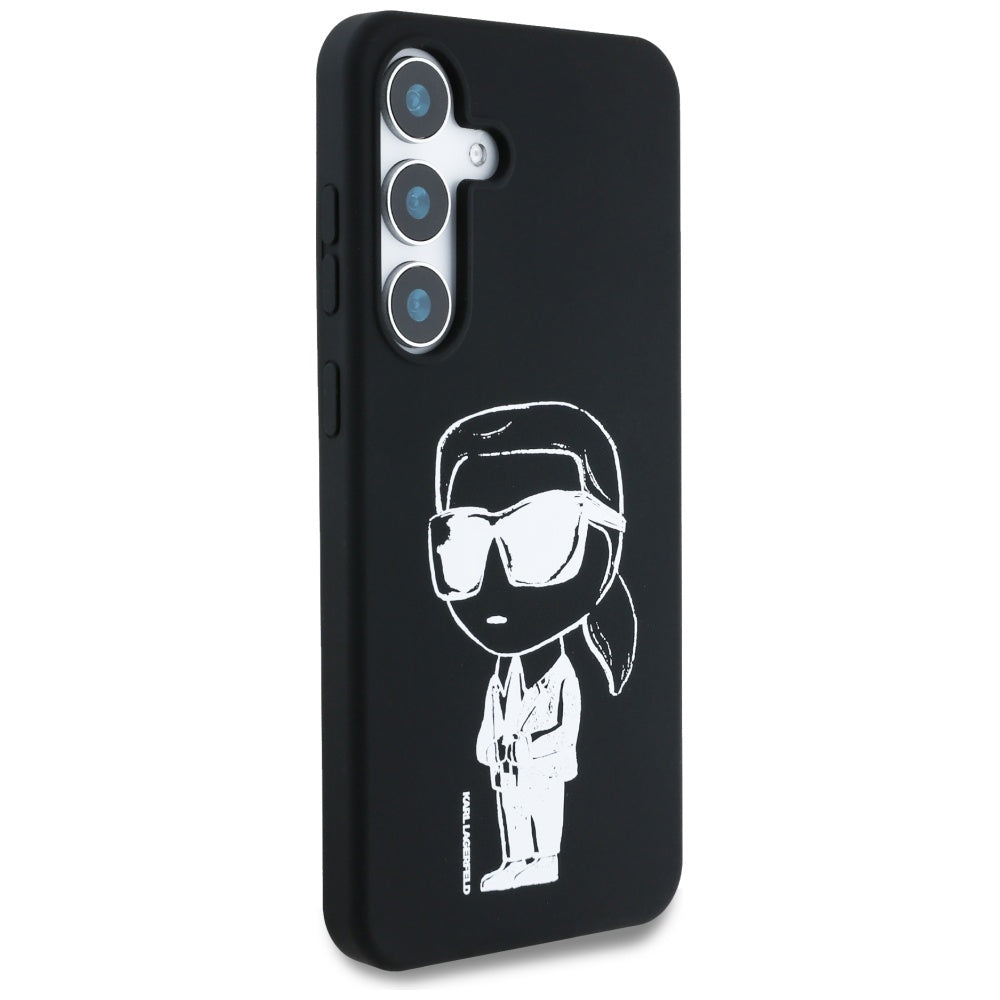 Karl Lagerfeld Samsung Galaxy S25 - Silicone Graffiti Ikonik Printed Logo - Σκληρή Θήκη Σιλικόνης με MagSafe - Black - KLHMS25SPNYKGRTK