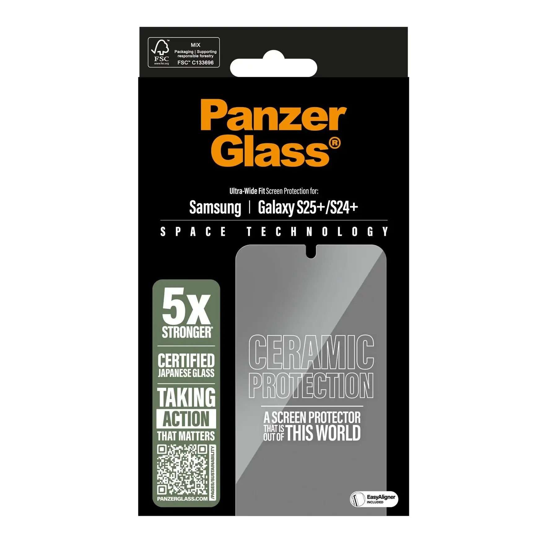 PanzerGlass Samsung Galaxy S24 Plus / S25 Plus Ceramic Ultra-Wide Fit Full Screen Αντιχαρακτικό Γυαλί Οθόνης - Black