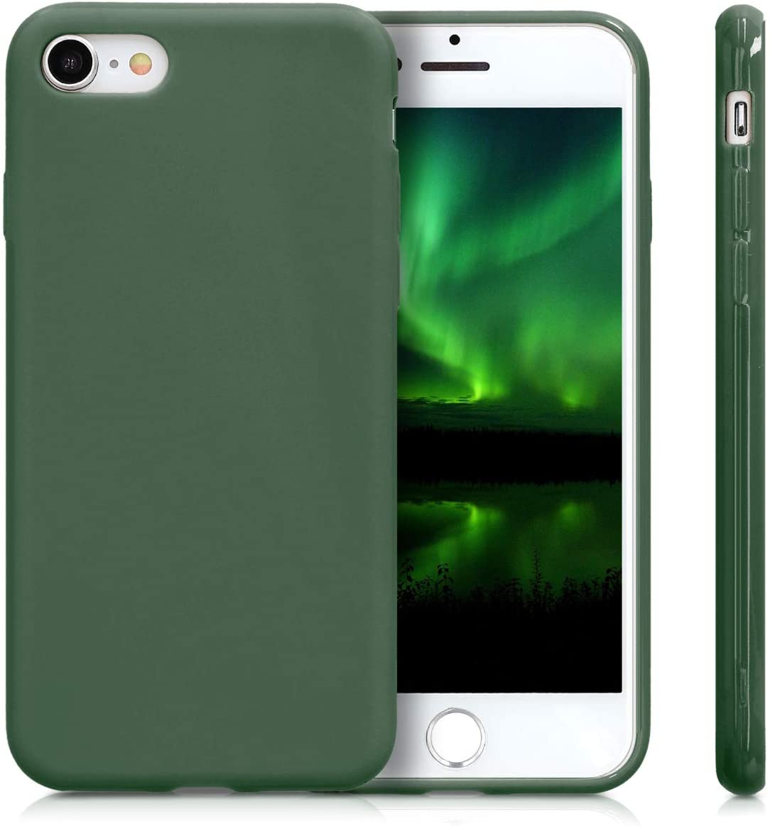KW iPhone SE 2022 / SE 2020 / 7 / 8 Θήκη Σιλικόνης TPU - Dark Green Matte - 39458.118