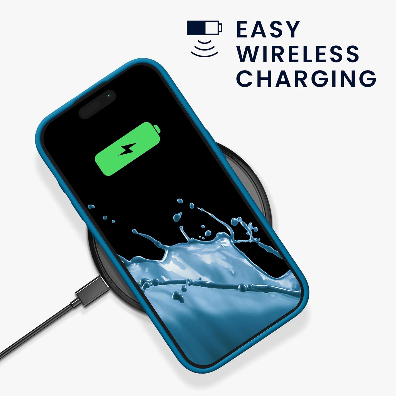 KW iPhone 15 Pro Θήκη Σιλικόνης Rubberized TPU - Caribbean Blue