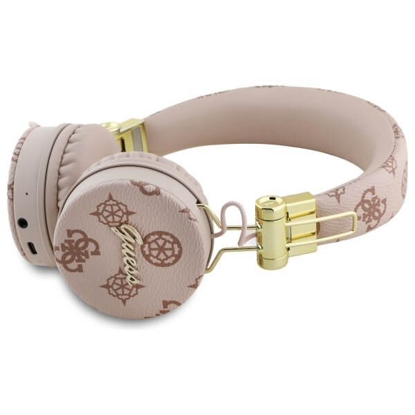 Guess Over-Ear Peony Script Round Shape - Ασύρματα Bluetooth Ακουστικά - Brown