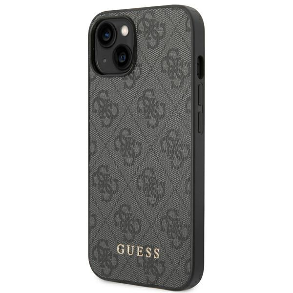 Guess iPhone 14 4G Saffiano Θήκη με Επένδυση Συνθετικού Δέρματος - Grey - GUHCP14SG4GFGR