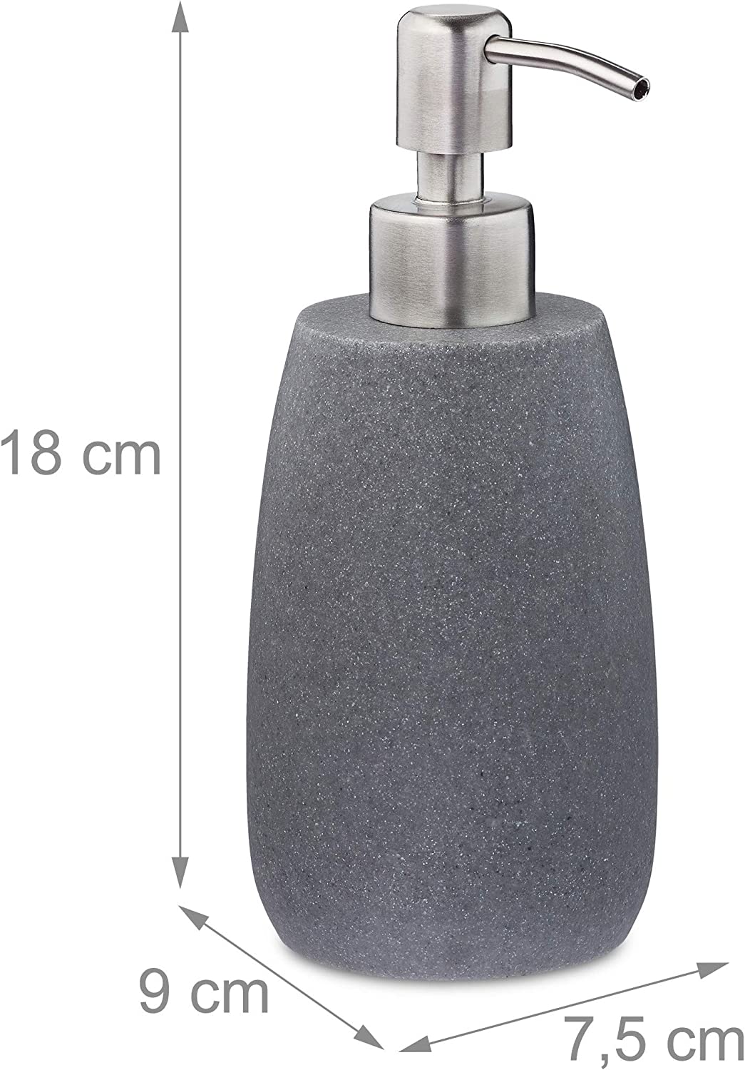 Relaxdays Σαπουνοθήκη Dispenser από Πολυρυτίνη - Grey - 4052025908652
