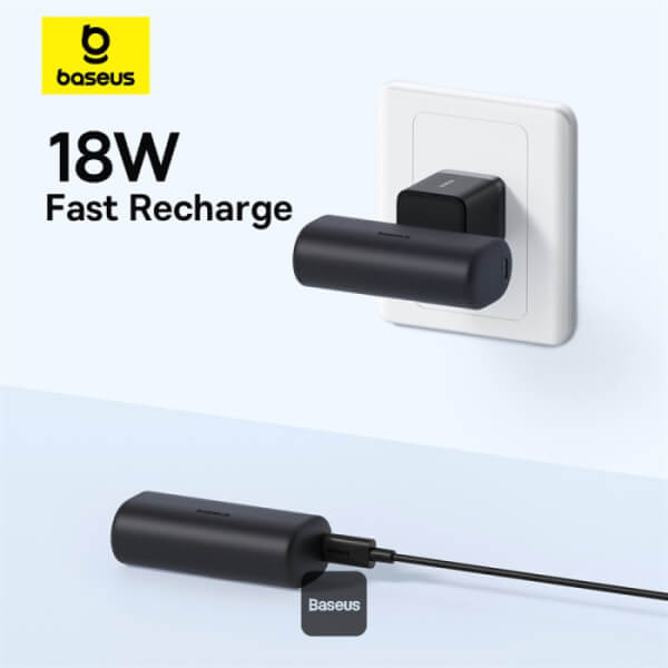 Baseus Compact Series Type-C - PowerBank 5000mAh 20W με Καλώδιο Type-C to Type-C - Black - P10068306113-00