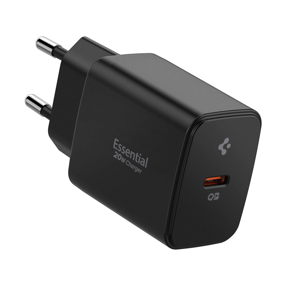Spigen Essential EE201EU 20W Οικιακός Φορτιστής Γρήγορης Φόρτισης με Θύρα Type-C - Black