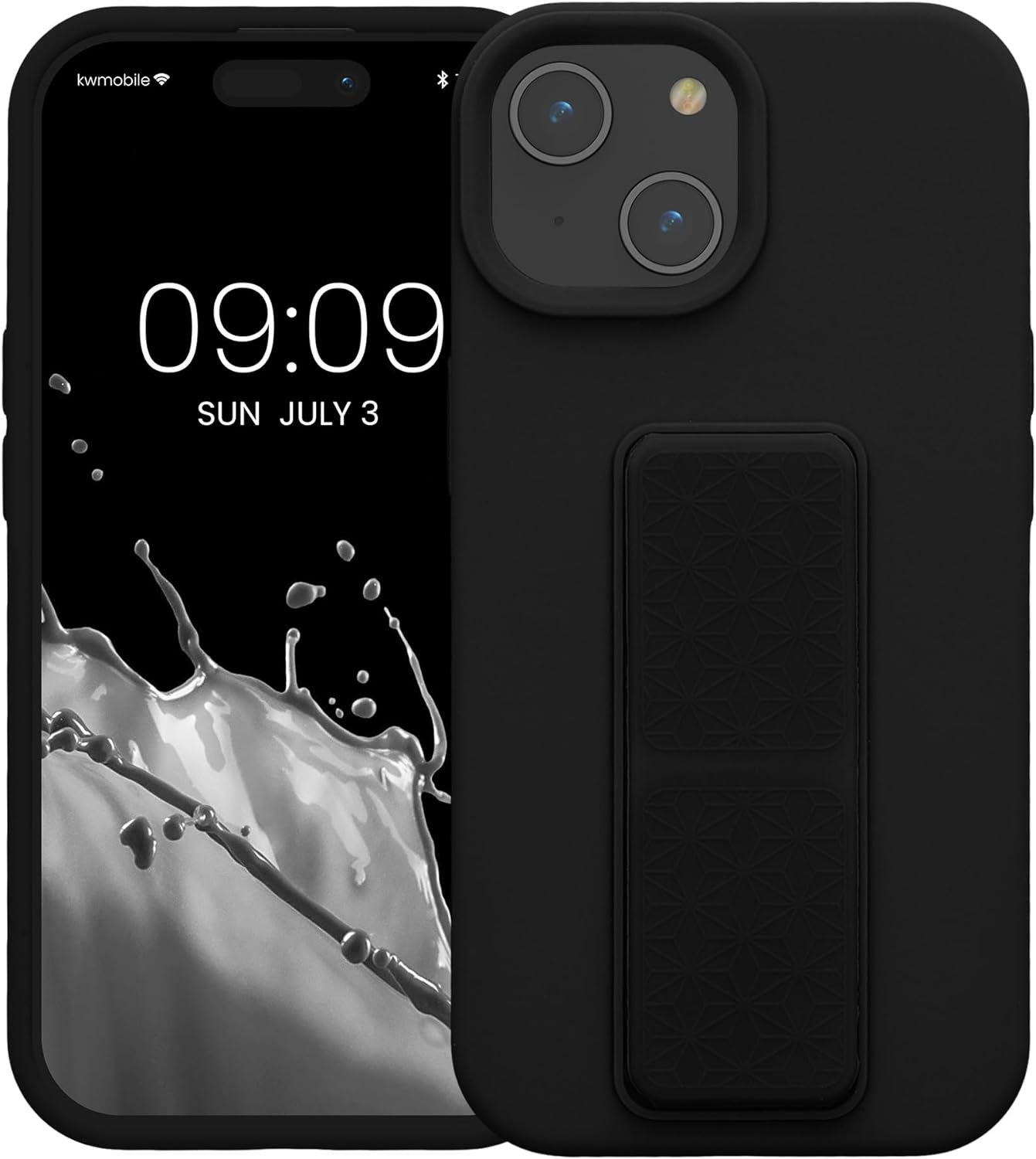KW iPhone 15 Θήκη Σιλικόνης TPU με Finger Holder - Black