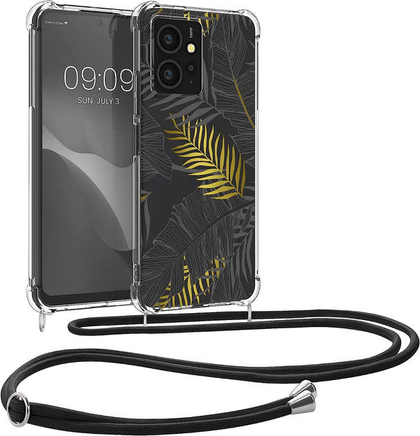 KW Xiaomi Redmi Note 12 4G Θήκη Σιλικόνης TPU με Λουράκι Design Jungle - Yellow / Grey / Διάφανη - 61174.02