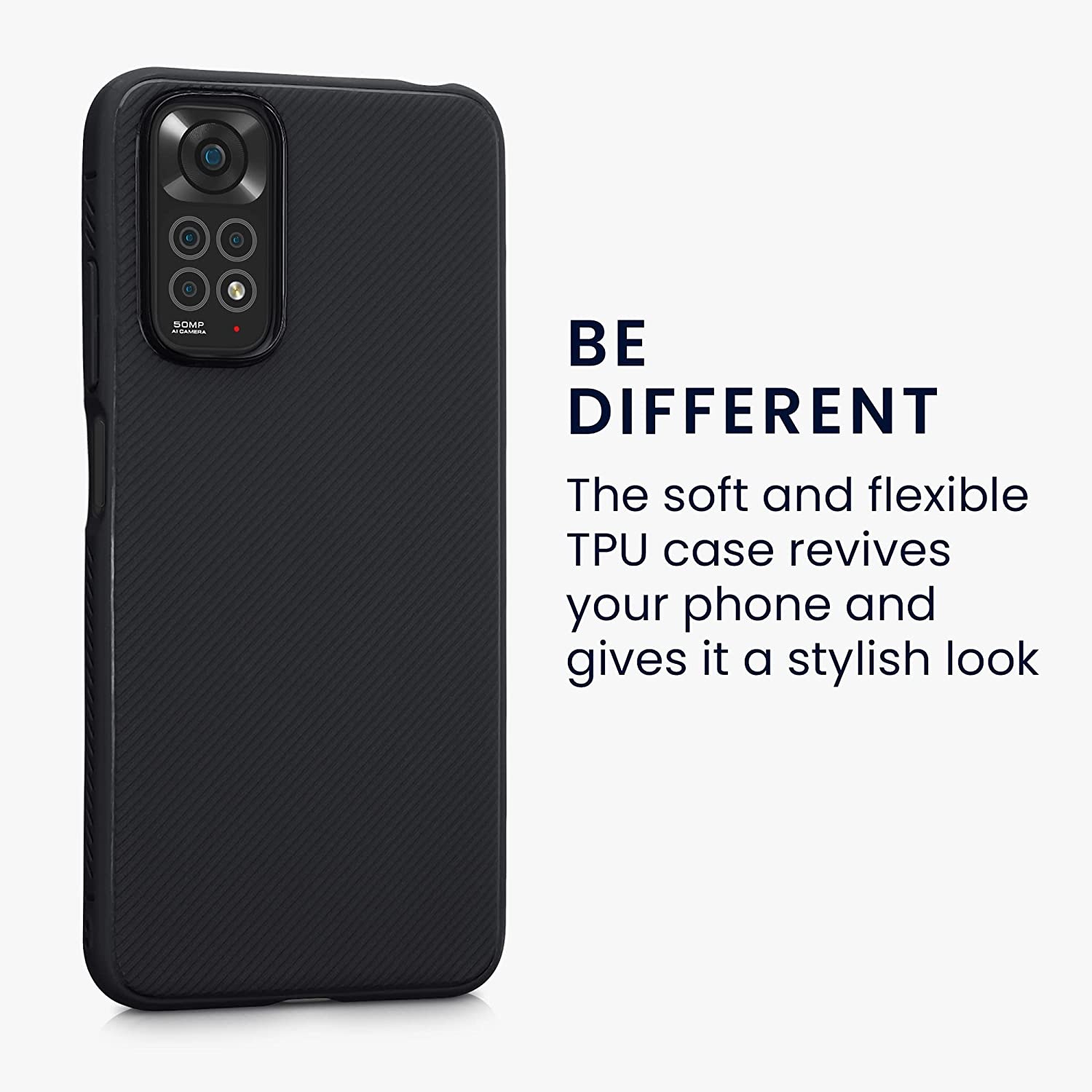 KW Xiaomi Redmi Note 11 / Redmi Note 11S Θήκη Σιλικόνης - Rugged Design - Black - 57387.02