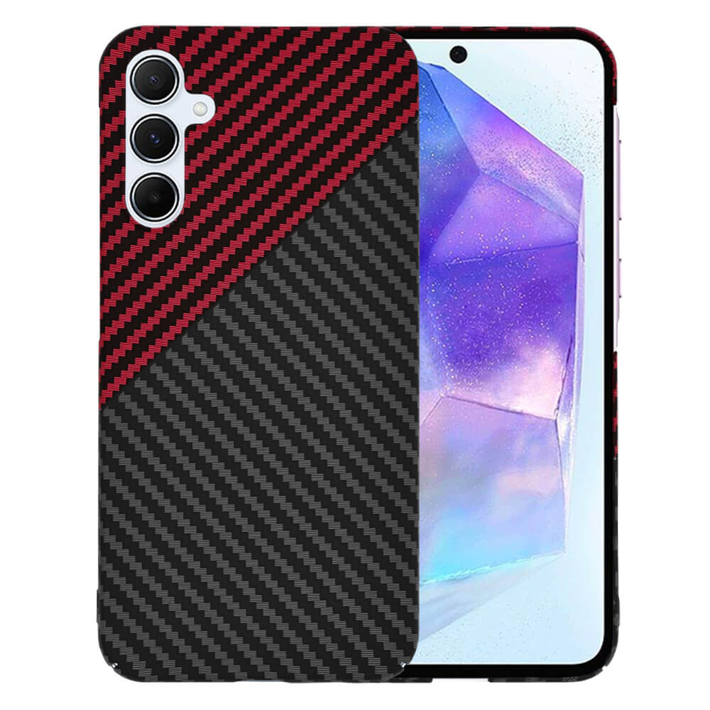 Techsuit Samsung Galaxy A55 5G Σκληρή Θήκη Carbonite FiberShell - Red Vortex