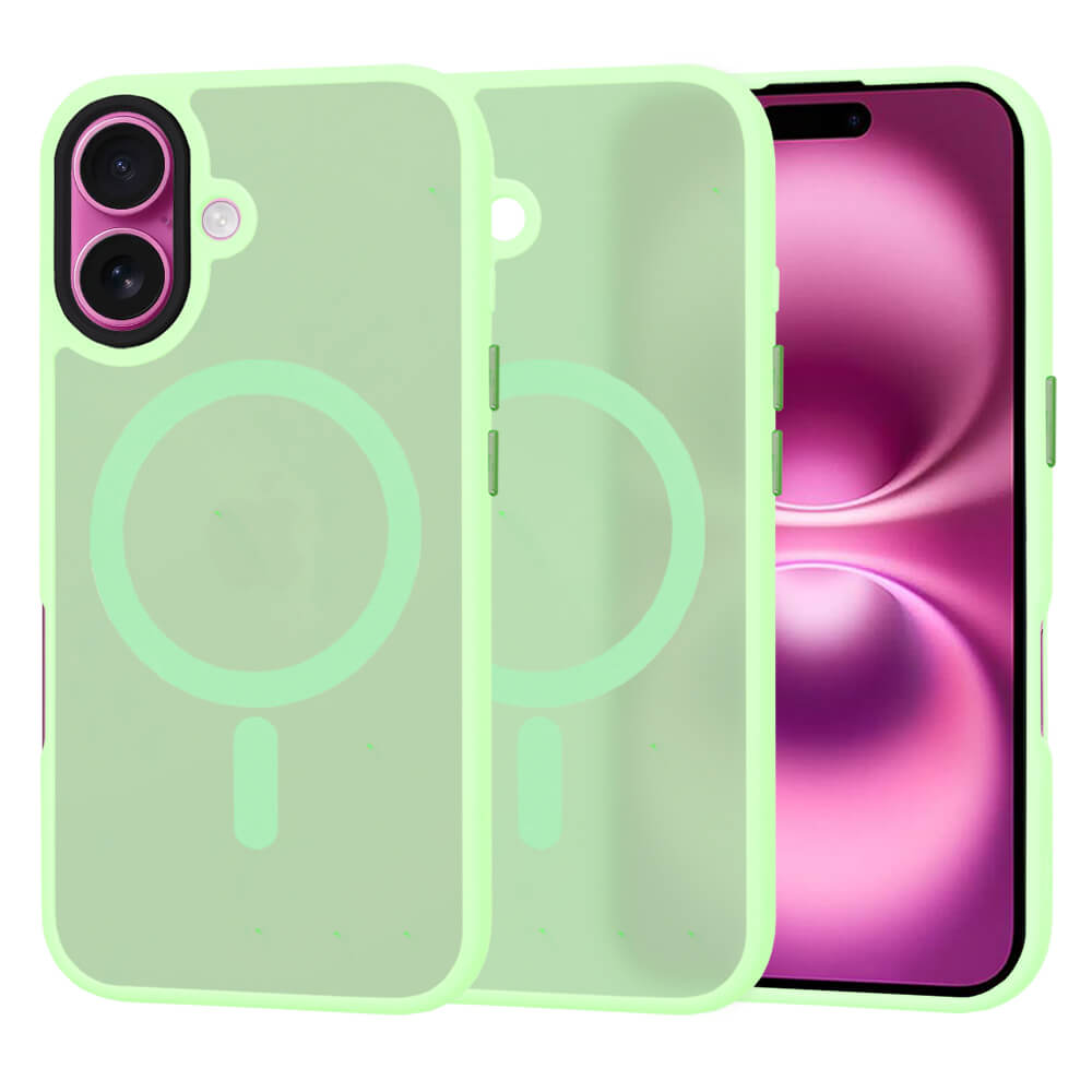 Techsuit iPhone 16 Plus - HaloFrost Series MagSafe - Σκληρή Θήκη με Πλαίσιο Σιλικόνης - Light Green