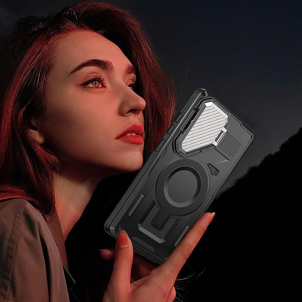 Techsuit Samsung Galaxy S25 Edge CamVault MagSafe Σκληρή Θήκη με Πλαίσιο Σιλικόνης - Black