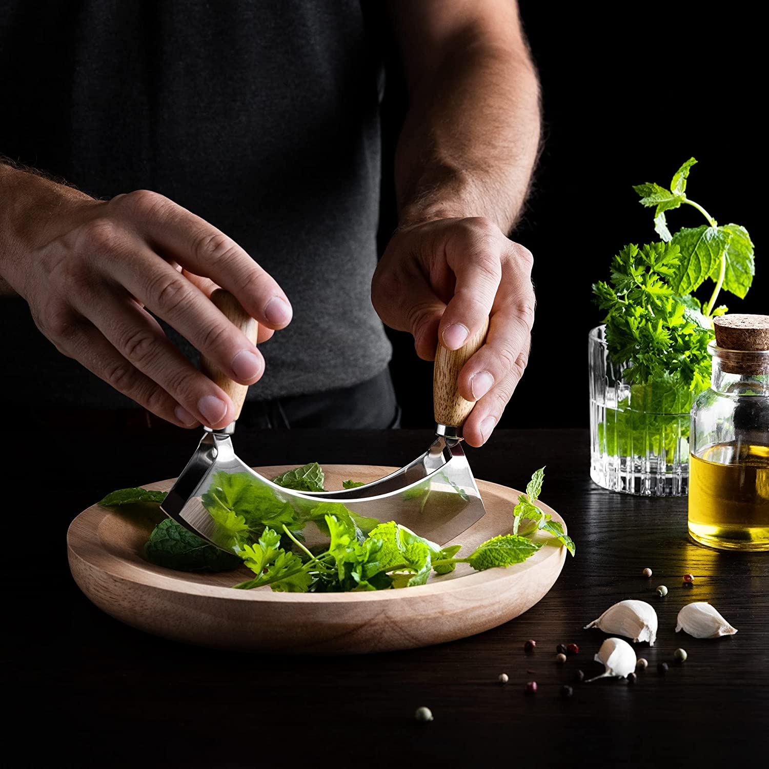 Navaris Ξύλινη Επιφάνεια Κοπής με Μαχαίρι - Light Brown - 52978.02