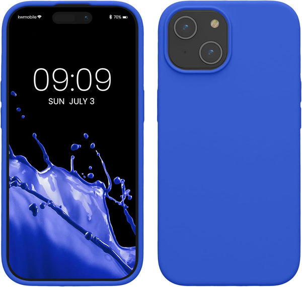 KW iPhone 15 Θήκη Σιλικόνης Rubberized TPU - Baltic Blue - likebrands.gr