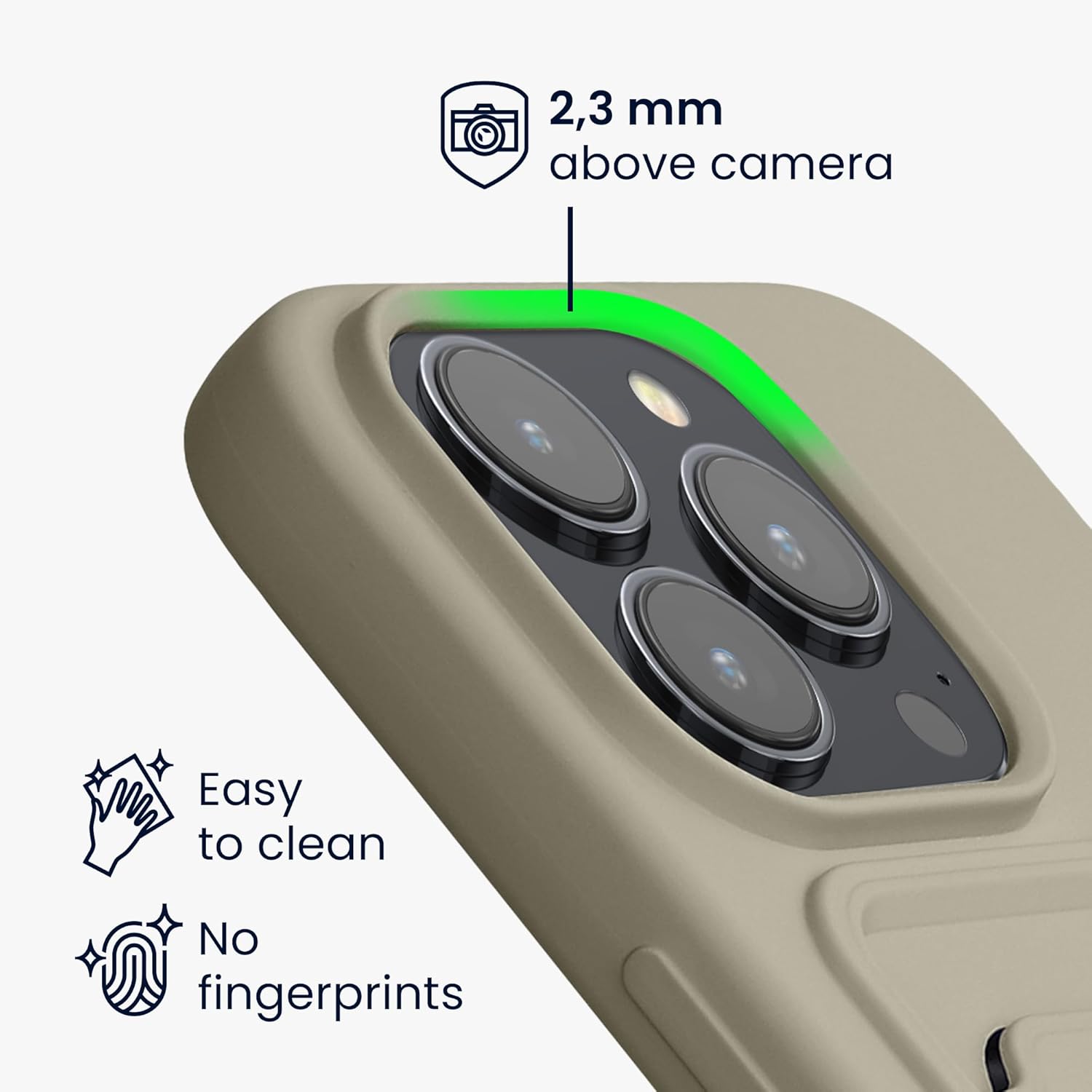 KW iPhone 15 Pro Θήκη Σιλικόνης TPU με Υποδοχή για Κάρτα - Matte Light Grey