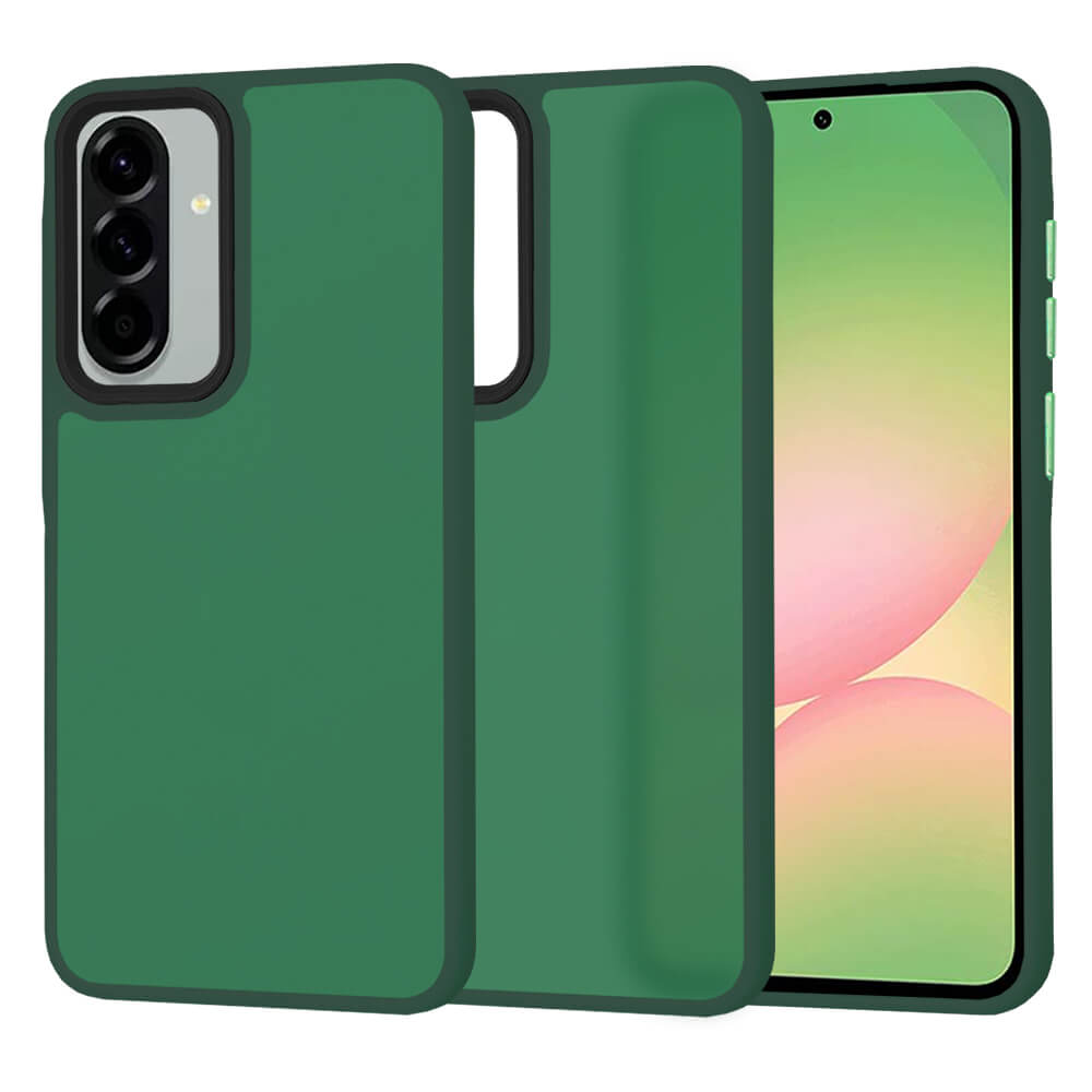 Techsuit Samsung Galaxy A56 5G - HaloFrost Series - Σκληρή Θήκη με Πλαίσιο Σιλικόνης - Midnight Green