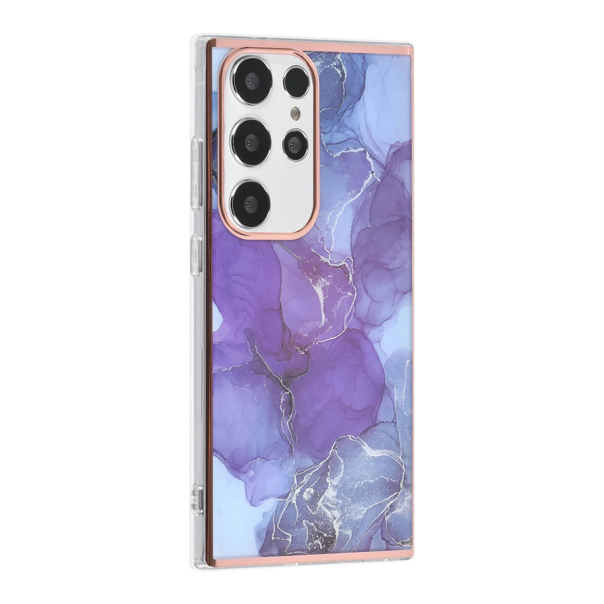 Tuniq Samsung Galaxy S24 Ultra - Σκληρή Θήκη με Πλαίσιο Σιλικόνης - Σχέδιο Μάρμαρο - Μοβ