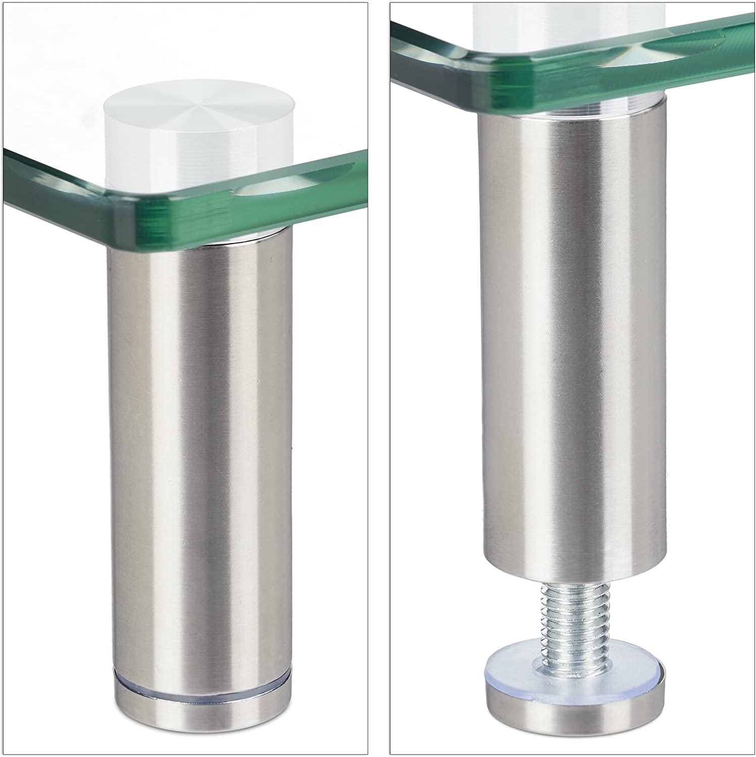 Relaxdays Γυάλινη Βάση Στήριξης Οθόνης Τηλεόρασης / Laptop με Ρυθμιζόμενο Ύψος - Clear - 4052025921316