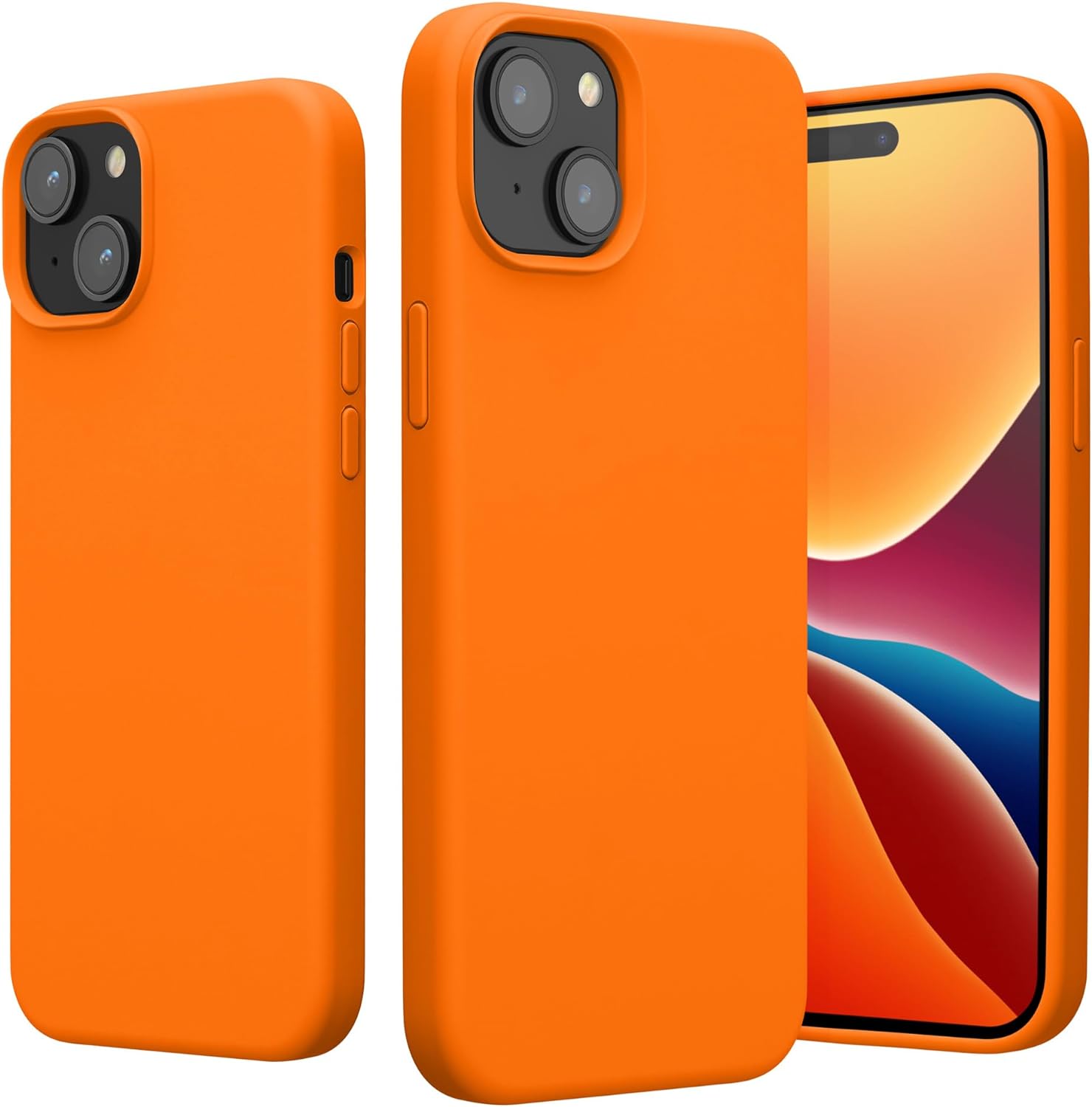 KW iPhone 15 Plus Θήκη Σιλικόνης Rubberized TPU - Fruity Orange - 61954.15