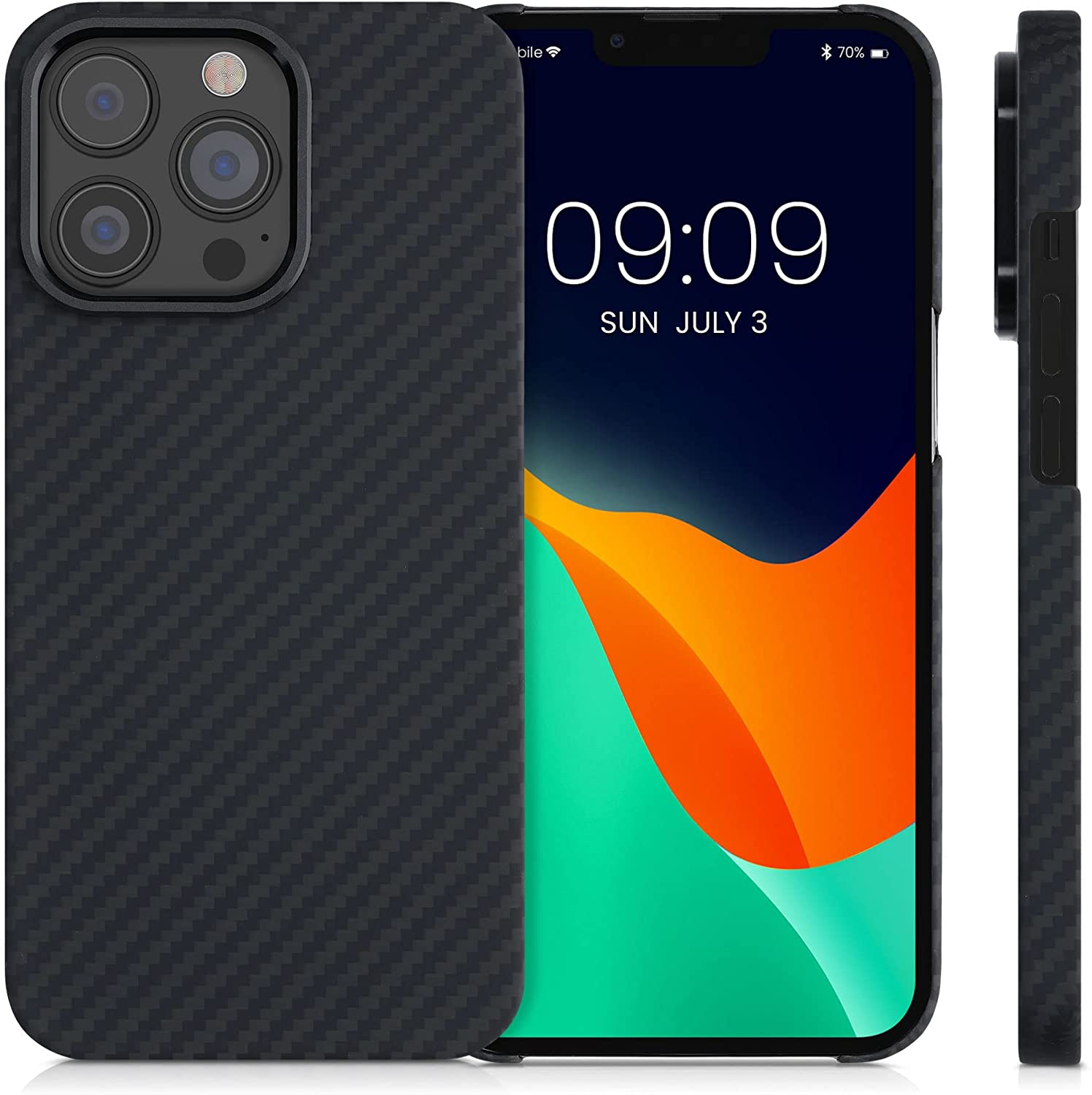 Kalibri iPhone 13 Pro Σκληρή Θήκη Aramid Fiber Body Armor - Black Matte - 56403.47