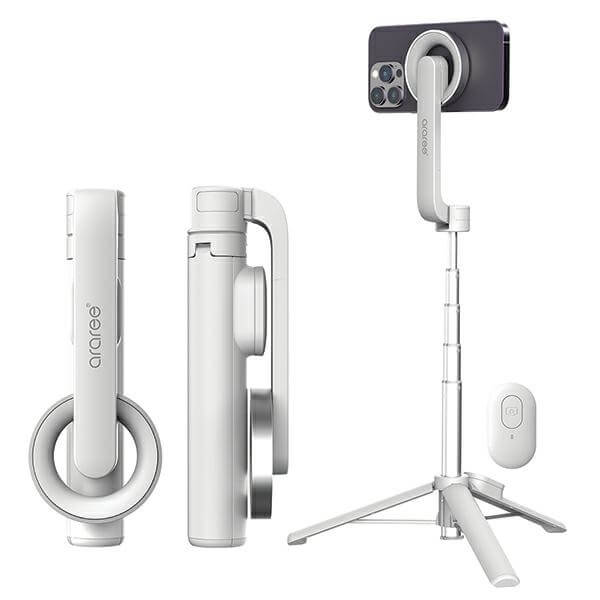 Araree Selfie Stick Bluetooth Magfie Pod - MagSafe Τρίποδο με Τηλεχειριστήριο Bluetooth - White