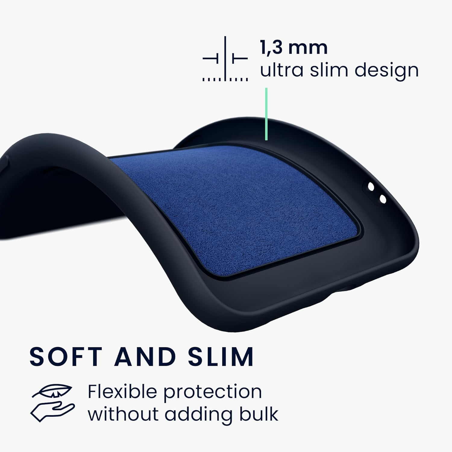 KW Samsung Galaxy A55 5G Θήκη Σιλικόνης TPU με Υποδοχή για Κάρτα - Dark Blue