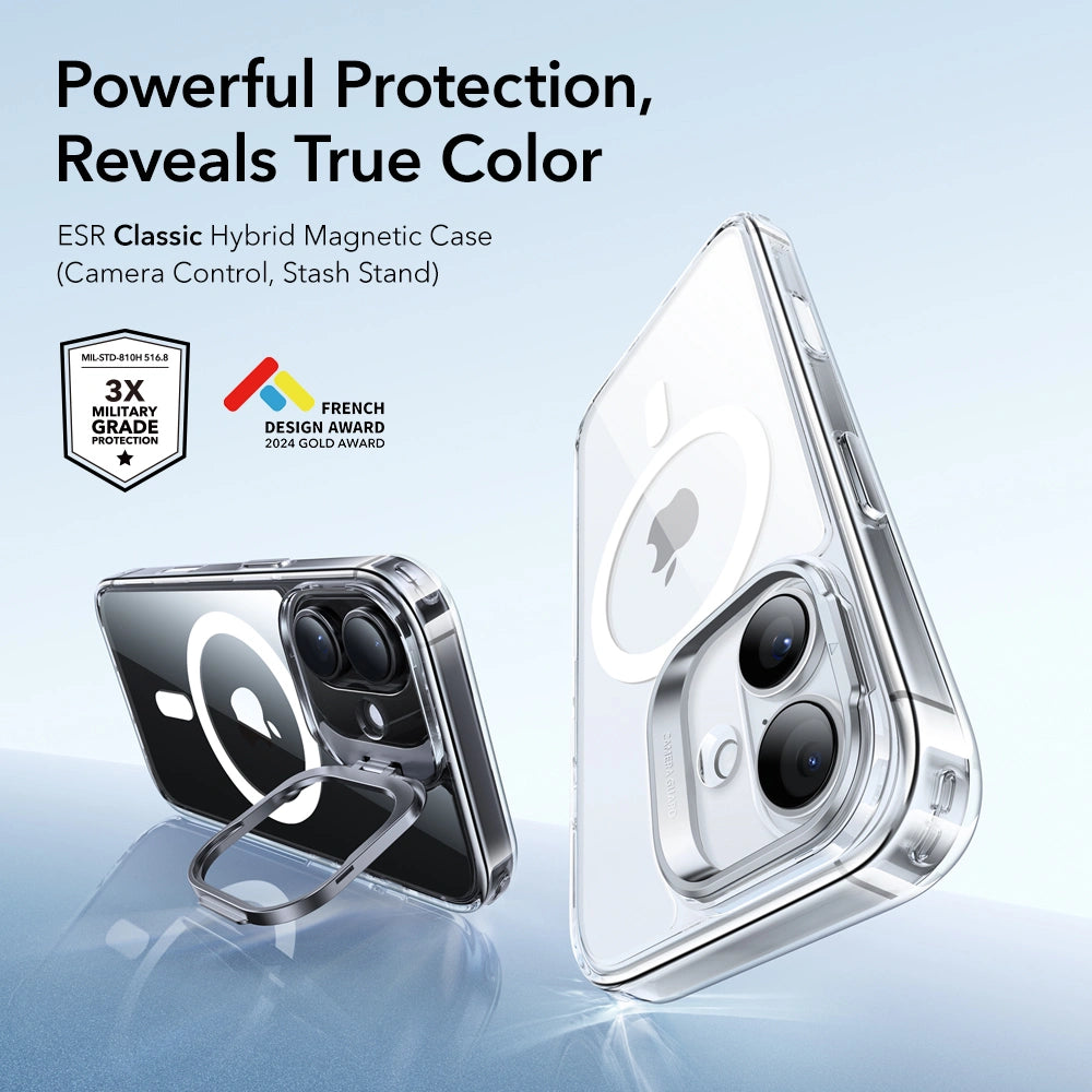 ESR iPhone 17 - Classic Hybrid Kickstand MagSafe - Σκληρή Θήκη με Πλαίσιο Σιλικόνης και MagSafe - Διάφανη
