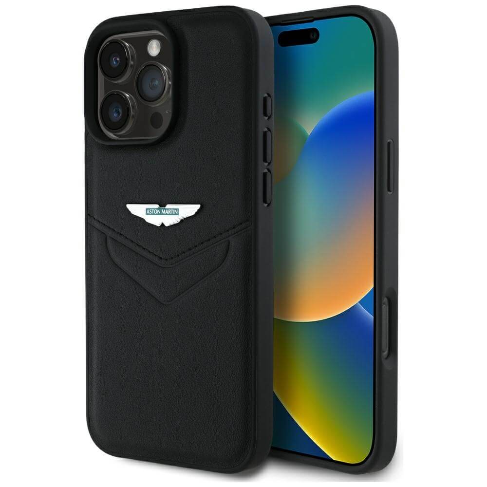 Aston Martin iPhone 16 Pro - HC Leather Victory - Σκληρή Θήκη με Επένδυση Γνήσιου Δέρματος - Black