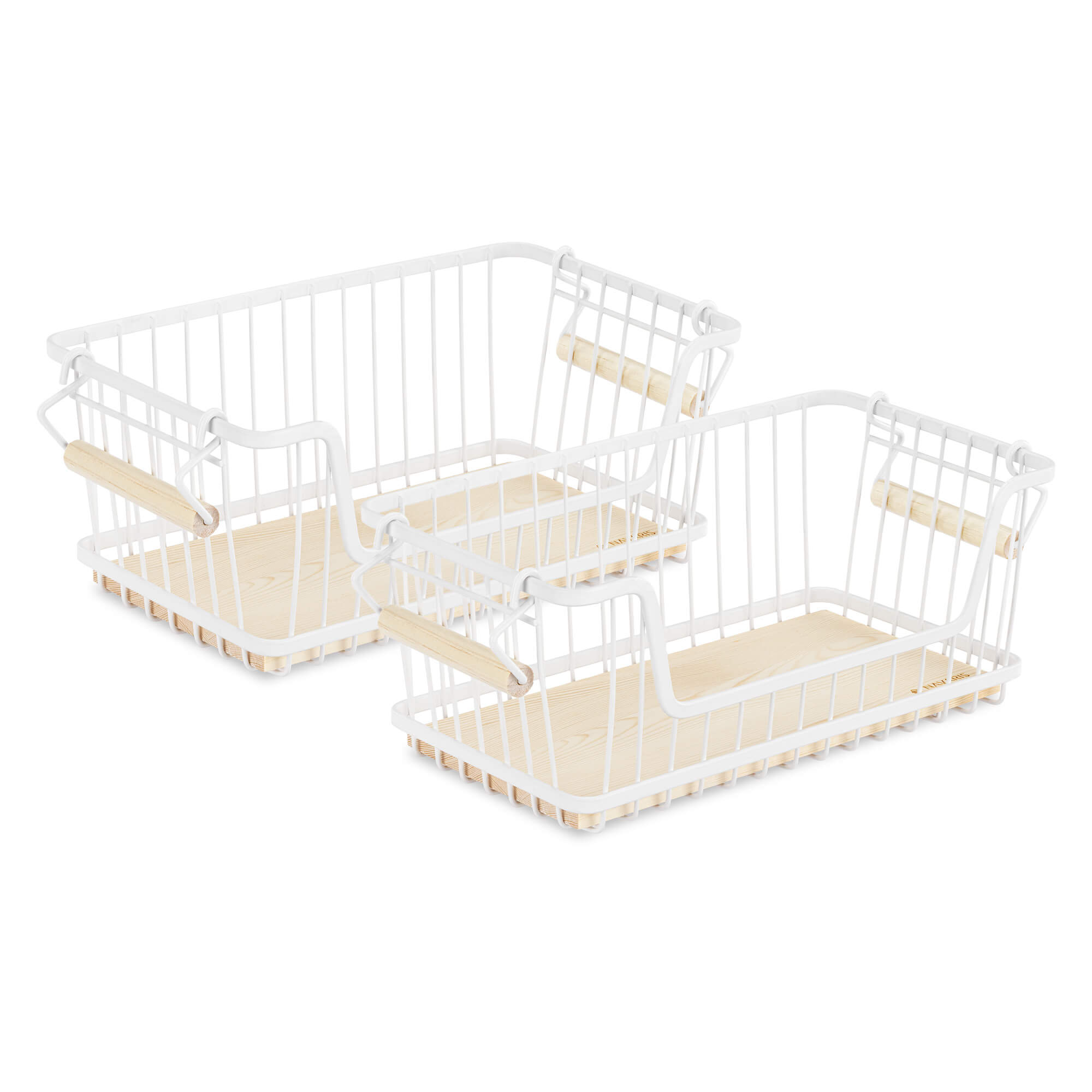 Navaris Σετ με 2 Μεταλλικά Καλάθια Αποθήκευσης - White - 55941.01